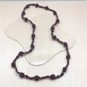 Garnet grape berries cluster infinity long necklace-boho-vintage